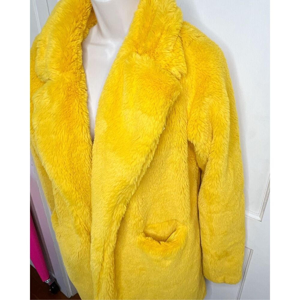 Yellow Faux Fur Teddy Jacket - Picture 2 of 5